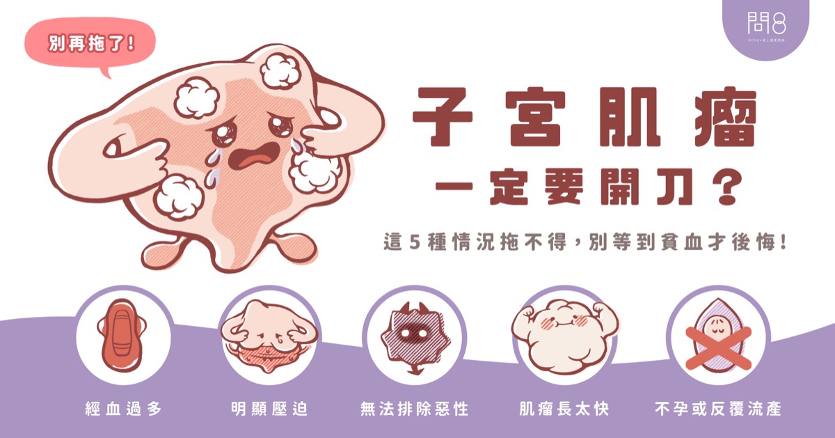子宮肌瘤一定要開刀嗎?這5種情況拖不得、別等到貧血才後悔